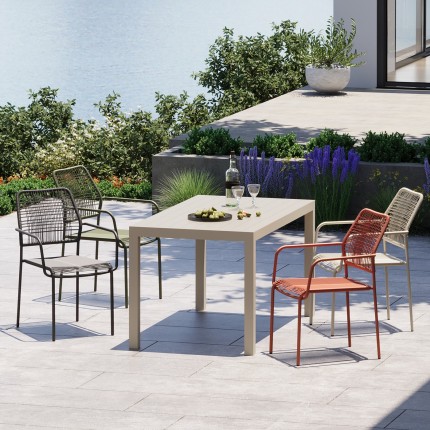 Tuinstoel met armleuningen Madagascar antraciet Kare Design