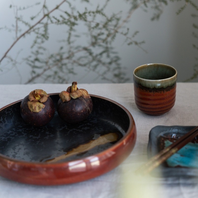Blue stoneware dish - Ari - Kare Design