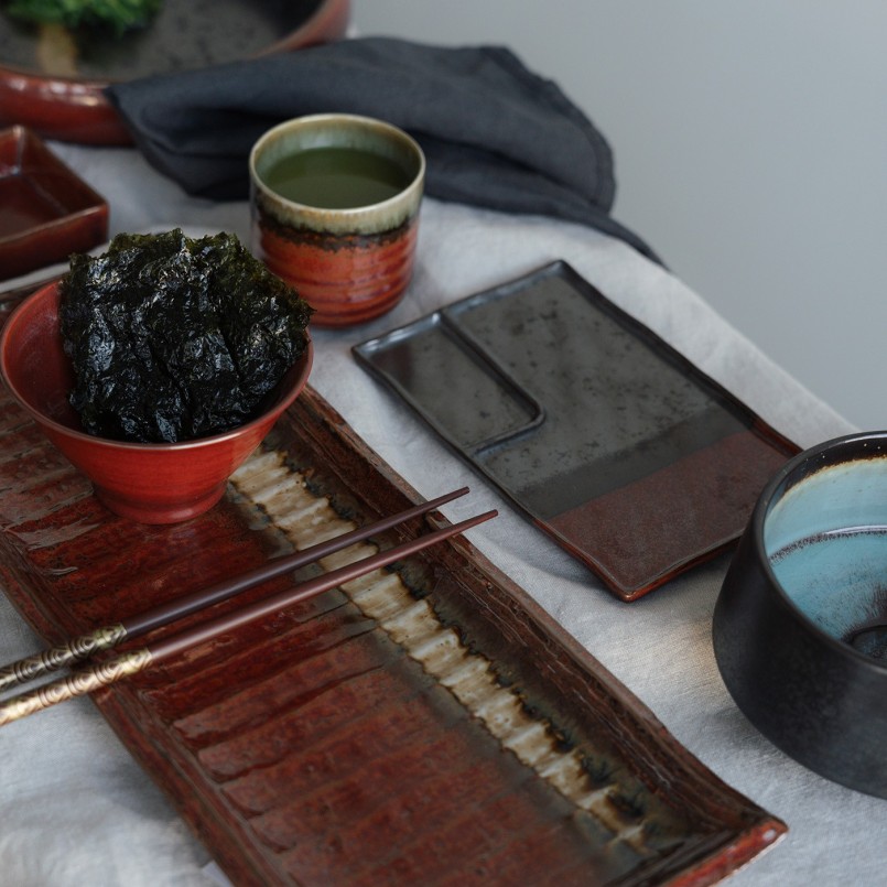 Red and black earthenware bowls - Ari - Kare Design
