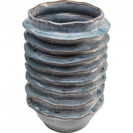 Vase Mina Riffle blue Kare Design