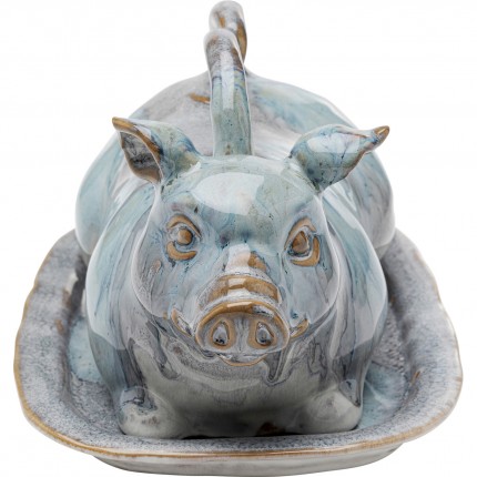 Butter Dish Mina blue pig Kare Design