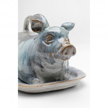 Butter Dish Mina blue pig Kare Design