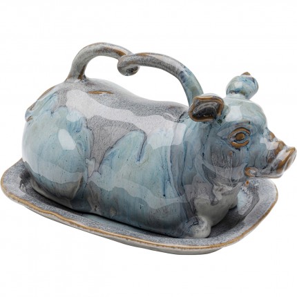 Botervloot Mina blauw varken Kare Design