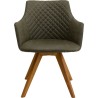 Draaistoel met armleuningen Coco groen en eik Kare Design