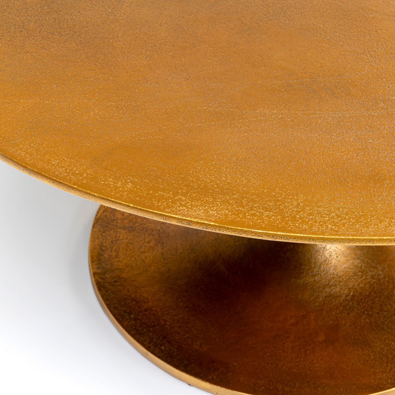 Round coffee table in antique gold aluminum - Marocco - Kare Design