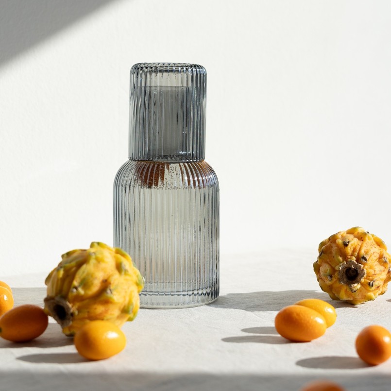 Ribbed glass carafe - Tango - Kare Design