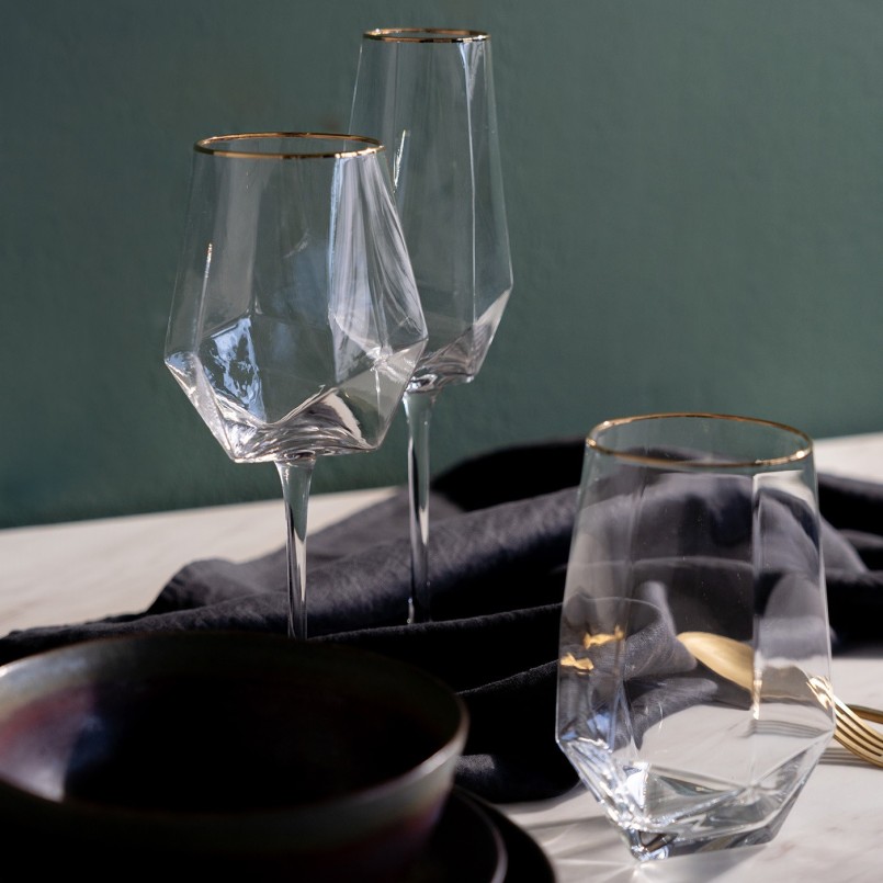Gouden waterglazen - Diamant - Kare Design
