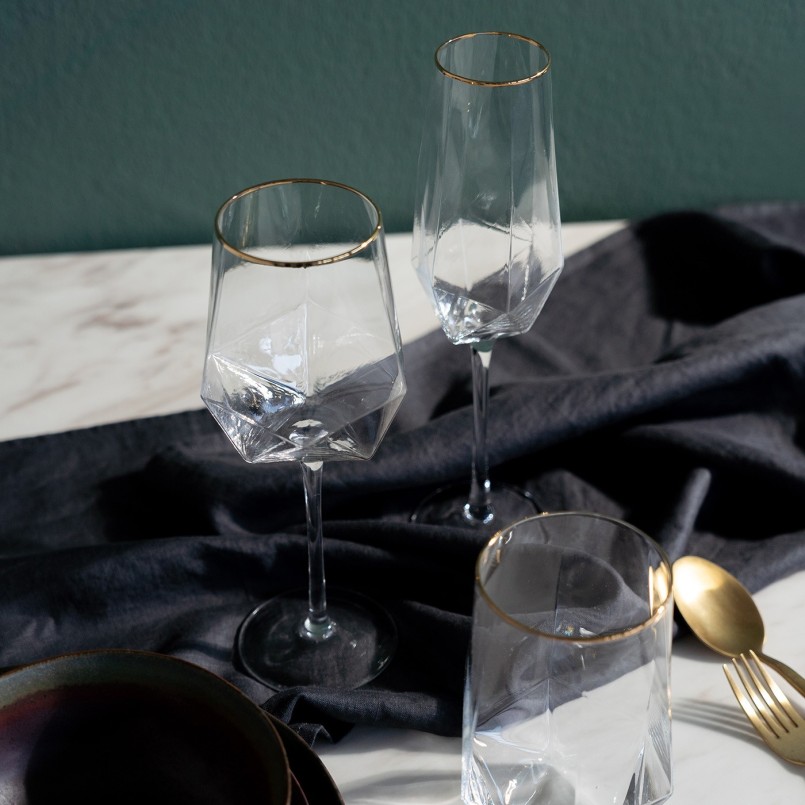 Gouden waterglazen - Diamant - Kare Design