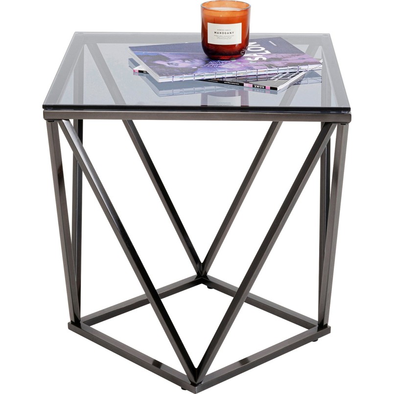 Side Table Cristallo 50x50cm graphite Kare Design