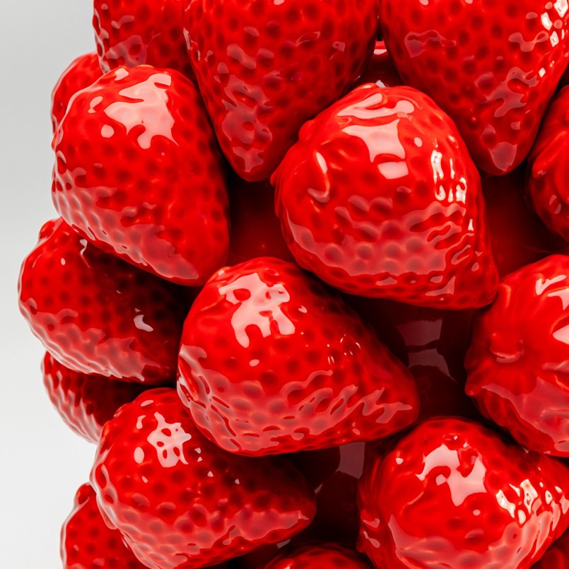 Porseleinen vaas met rode aardbei - Kare Design