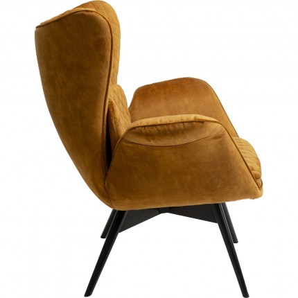 Fauteuil Tudor fluweel oker Kare Design