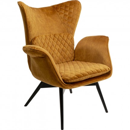 Fauteuil Tudor fluweel oker Kare Design