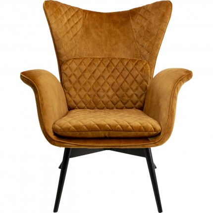 Fauteuil Tudor fluweel oker Kare Design
