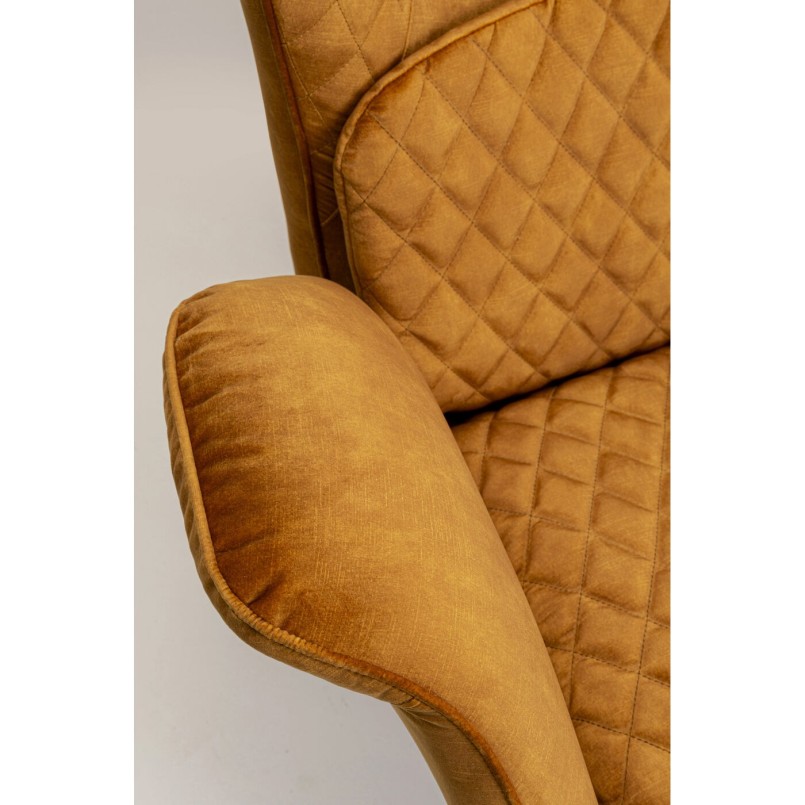 Fauteuil Tudor fluweel oker Kare Design