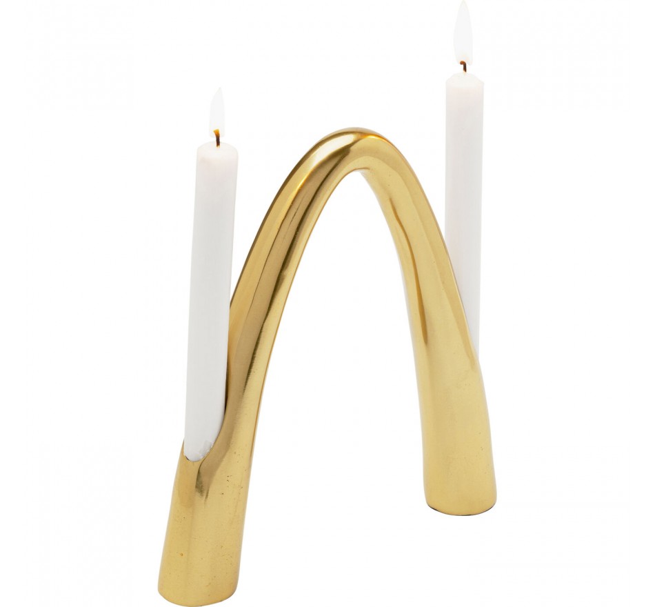 Kandelaar Bow Duo 25cm goud Kare Design Kandelaar Bow Duo 25cm goud Kare Design