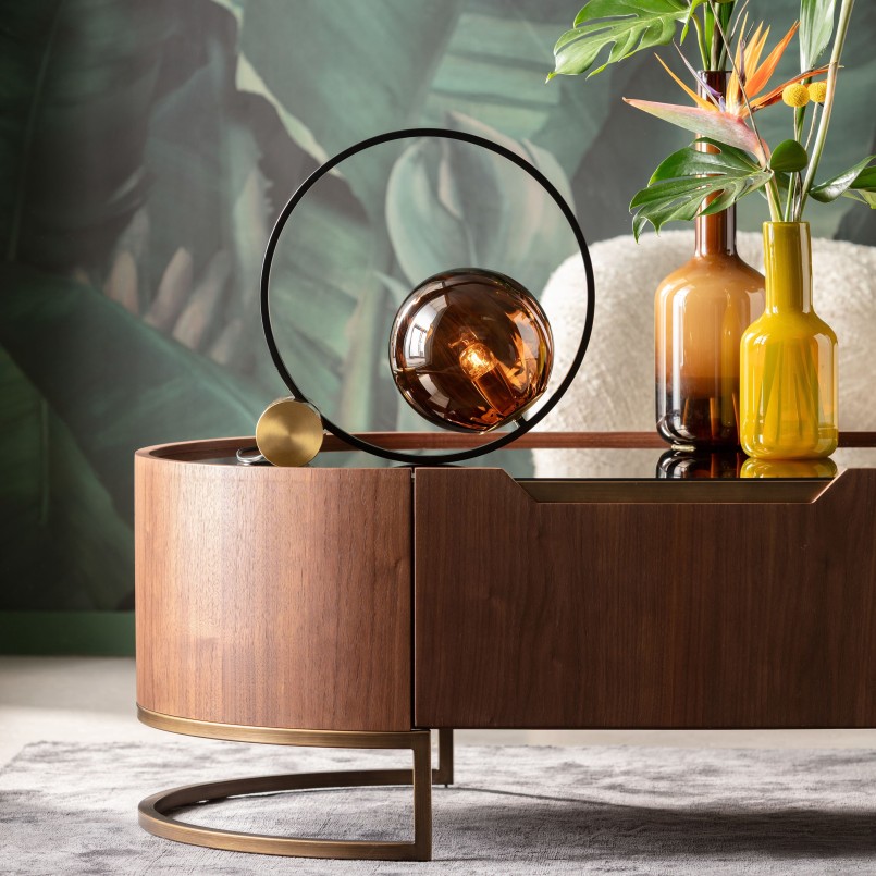 Wood and glass effect coffee table with drawer - Giorgio - Kare Design