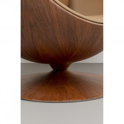 Swivel Armchair Eye Ball walnut Kare Design