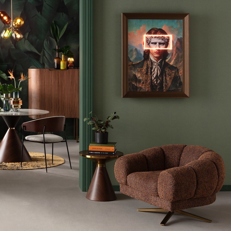 Ronde bijzettafel in walnoot - Cono - Kare Design