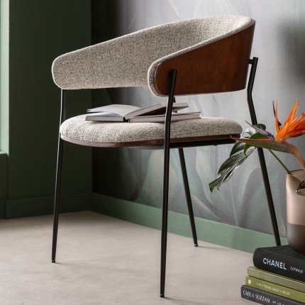 Chair with armrests Cindy walnut Kare Design