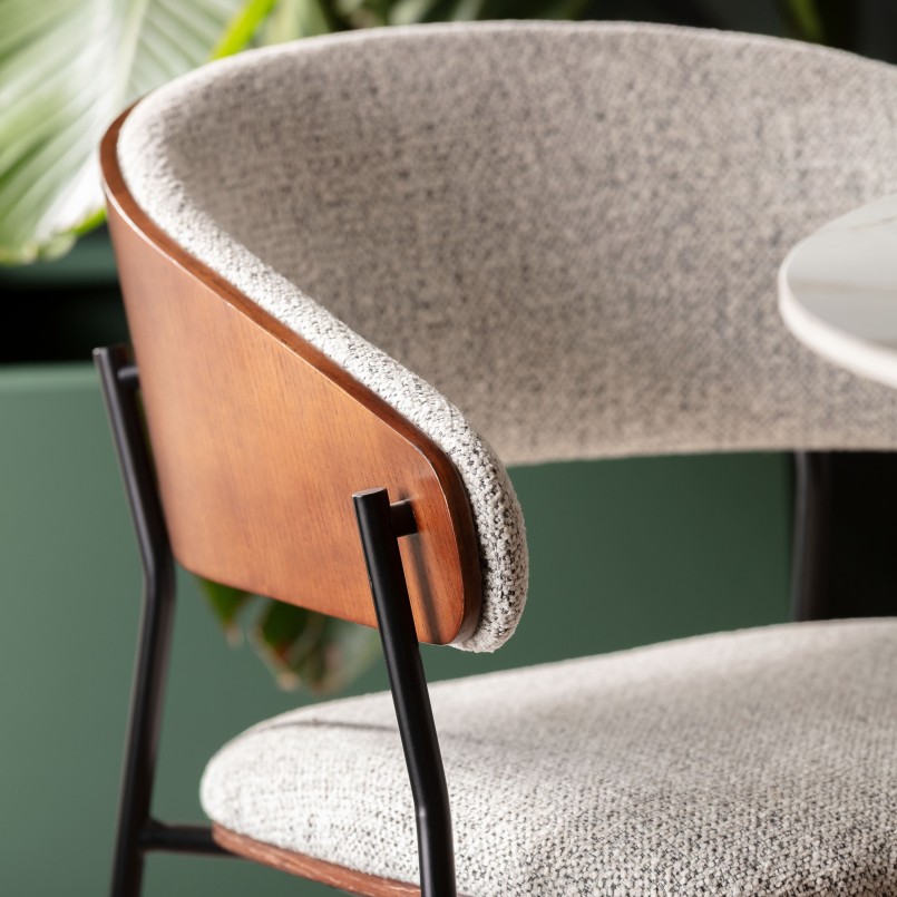 Stoel met armleuningen Cindy walnoot Kare Design