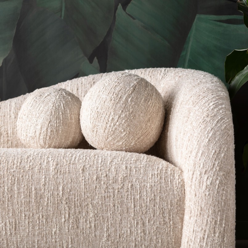 2-seater sofa in cream and beige woven fabric - Livia - Kare Design