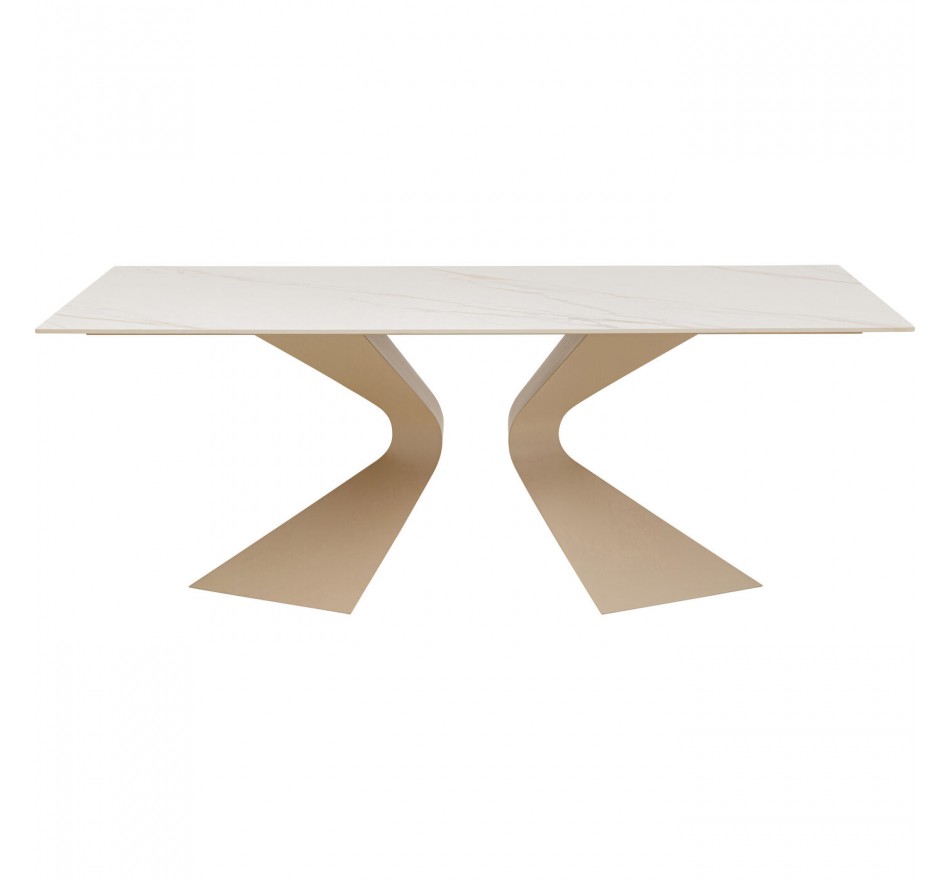 Eettafel Gloria 200x100cm beige keramiek wit Kare Design Eettafel Gloria 200x100cm beige keramiek wit Kare Design