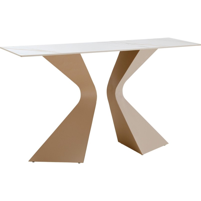 Console Gloria 140x45cm macchiato ceramic white Kare Design