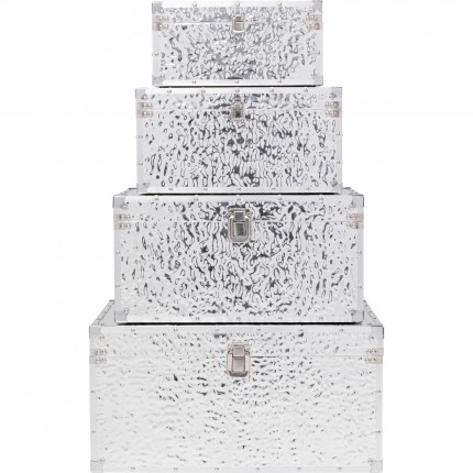 Boxes Caldera silver (4/Set) Kare Design