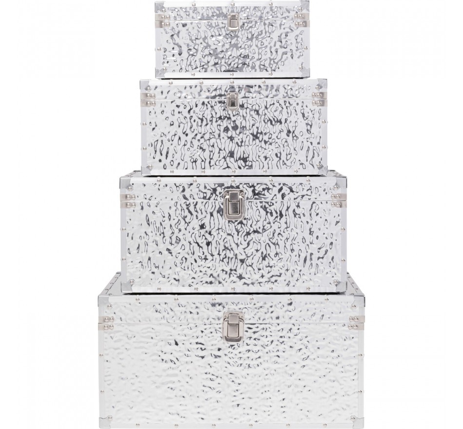 Boxes Caldera silver (4/Set) Kare Design Boxes Caldera silver (4/Set) Kare Design