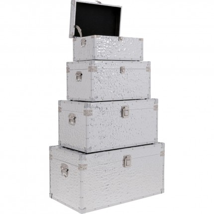 Boxes Caldera silver (4/Set) Kare Design