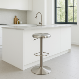 Adjustable bar stool in silver steel - Kalea - Kare Design