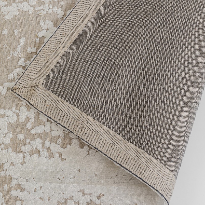 Beige stoffen vloerkleed - Silja - Kare Design