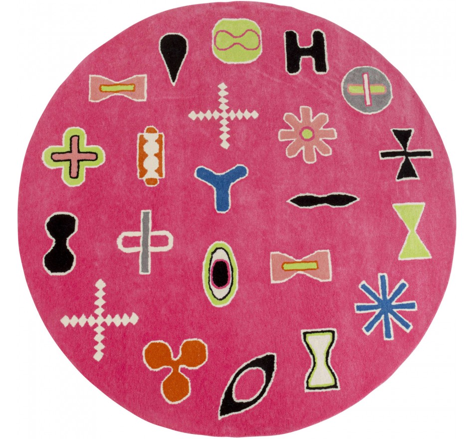 Vloerkleed Glyph Ø200cm roze Kare Design