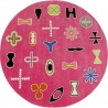 Carpet Glyph Ø200cm pink Kare Design