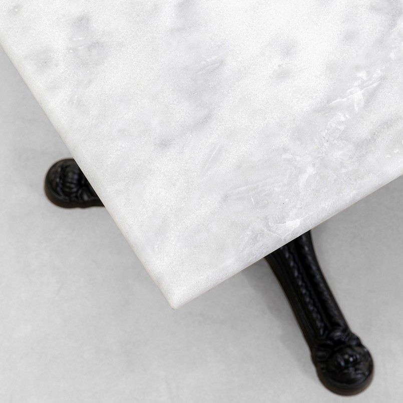 Eettafel van wit marmer en zwart staal - Bistrot - Kare Design