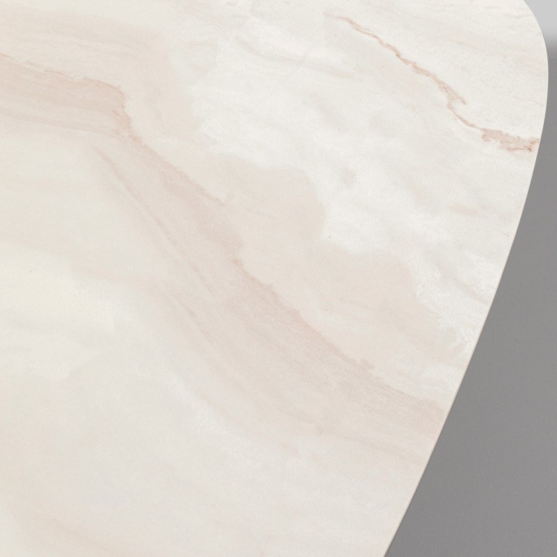 Side table in white stoneware and black steel - Paso - Kare Design