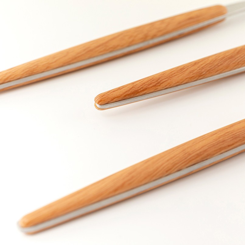 Silver-plated steel and imitation wood cutlery - Paris - Kare Design