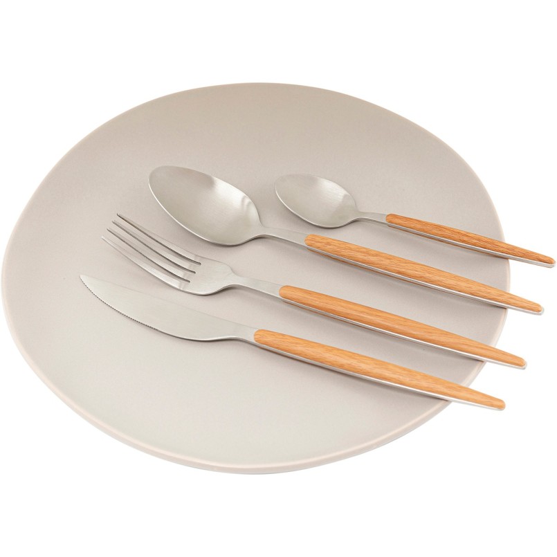Silver-plated steel and imitation wood cutlery - Paris - Kare Design