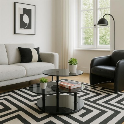 Salontafel Twist zwart 90cm Kare Design Salontafel Twist zwart 90cm Kare Design