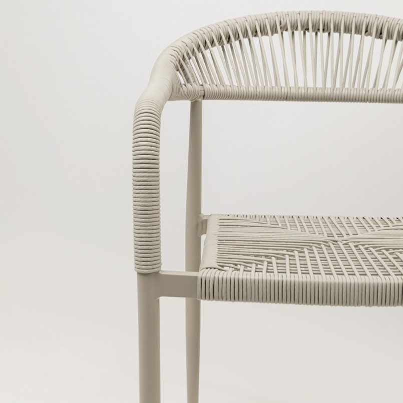Beige tuinstoel met armleuningen - Palma - Kare Design