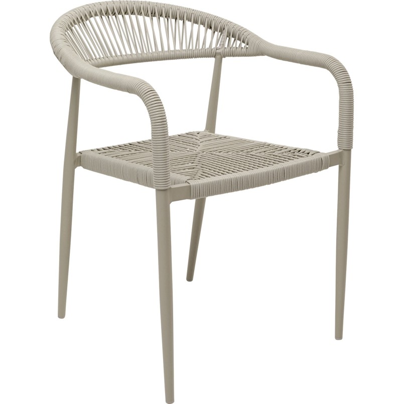 Beige tuinstoel met armleuningen - Palma - Kare Design