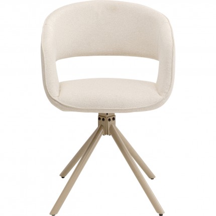 Swivel chair with armrests Gina beige Kare Design