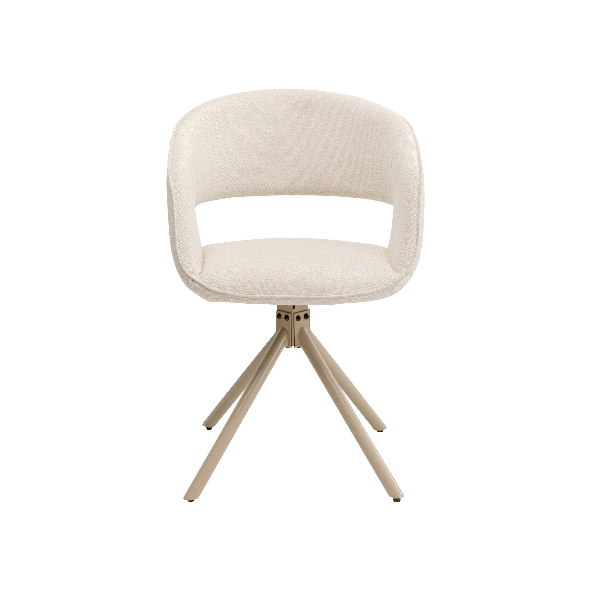 Swivel chair with armrests Gina beige Kare Design