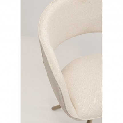 Swivel chair with armrests Gina beige Kare Design