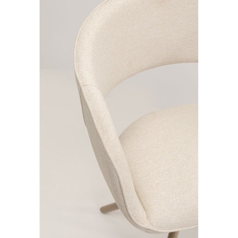Swivel chair with armrests Gina beige Kare Design