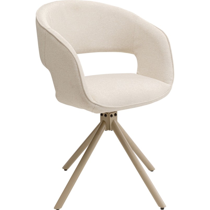 Swivel chair with armrests Gina beige Kare Design