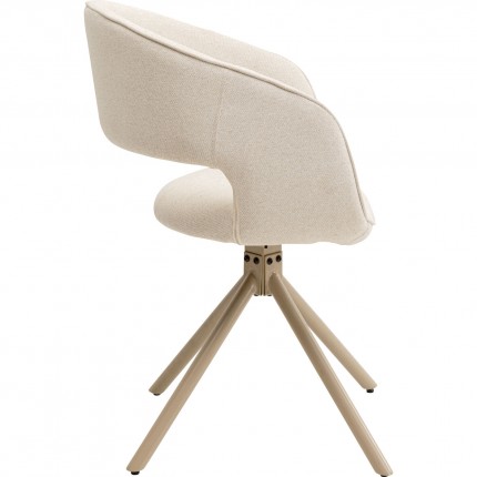 Swivel chair with armrests Gina beige Kare Design