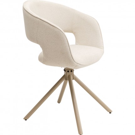 Swivel chair with armrests Gina beige Kare Design