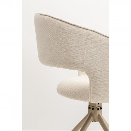 Swivel chair with armrests Gina beige Kare Design