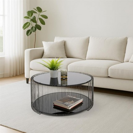 Salontafel Wire Double Ø80cm zwart Kare Design Salontafel Wire Double Ø80cm zwart Kare Design